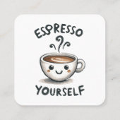 Espresso Jezelf koffie Vierkante Visitekaartje (Achterkant)
