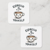 Espresso Jezelf koffie Vierkante Visitekaartje (Voorkant / Achterkant)