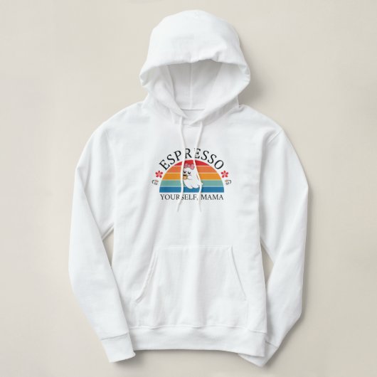 Espresso Jezelf Mama - Retro Rainbow Ghost Hoodie (Design voorkant)