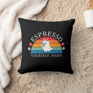 Espresso Jezelf Mama - Retro Rainbow Ghost Kussen