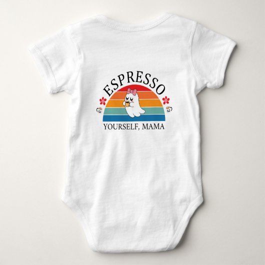Espresso Jezelf Mama - Retro Rainbow Ghost Romper (Achterkant)
