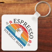 Espresso Jezelf Mama - Retro Rainbow Ghost Sleutelhanger (Achterkant)