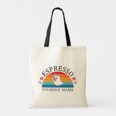 Espresso Jezelf Mama - Retro Rainbow Ghost Tote Bag (Achterkant)