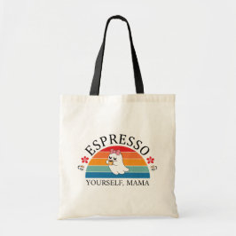 Espresso Jezelf Mama - Retro Rainbow Ghost Tote Bag