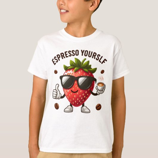 Espresso jezelf naar de Max - Aardbeienkoffie T-shirt (Voorkant)