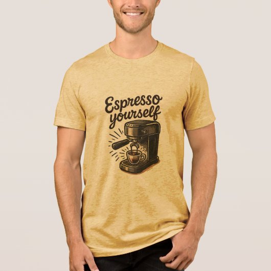 Espresso Jezelf Premium Mannen Tri-blend Tri-Blend Shirt (Voorkant)