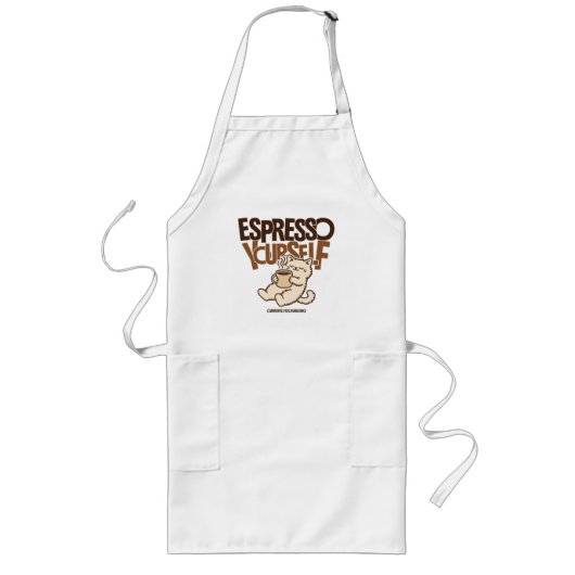 Espresso jezelf Schattige koffiekat – Grappig cafe Lang Schort (Voorkant)