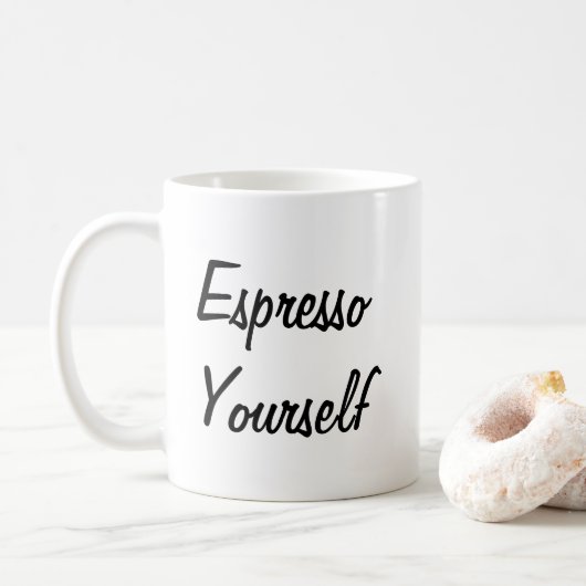 Espresso jezelf Witty Pun Koffiemok (Met donut)