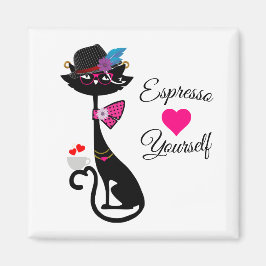 Espresso Jezelf Zwarte Kat Magneet