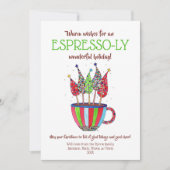 Espresso kerstbomen feestdagenkaart (Voorkant)