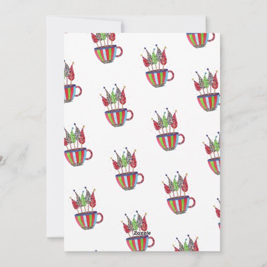 Espresso kerstbomen feestdagenkaart (Achterkant)