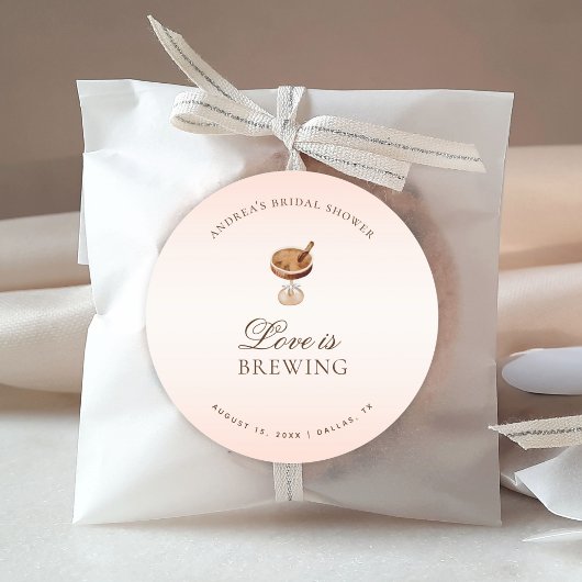 Espresso Koffie Liefde is Bruidsmeerschuimfeest Ronde Sticker