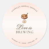 Espresso Koffie Liefde is Bruidsmeerschuimfeest Ronde Sticker (Voorkant)