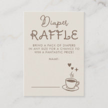 Espresso Koffie Luier Raffle Baby Shower Ticket