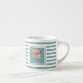 Espresso koffie mok met blauwgroen strepen Cornwal (Rechts)