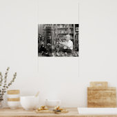Espresso-koffiebar, 1942. Oude foto Poster (Keuken)