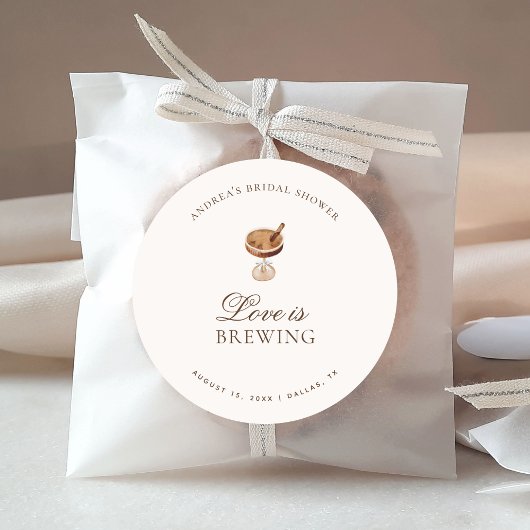 Espresso Koffieliefde is Vrijgezellenfeest brouwen Ronde Sticker