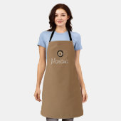 Espresso Koffiezaak Handgetekend Logo Schort (Gedragen)