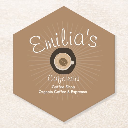 Espresso Koffiezaak Logo   Kartonnen Onderzetters (Voorkant)