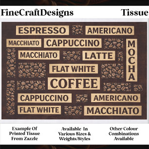 Espresso Latte Cappuccino Collage FC7 Découpage Tissuepapier