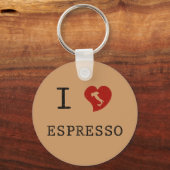 Espresso liefhebbers Ik hou van Espresso Sleutelhanger (Voorkant)