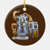 Espresso Machine Coffee Cafe Employee for Coffee Keramisch Ornament (Achterkant)