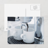 Espresso-machine maakt koffie briefkaart (Voorkant / Achterkant)