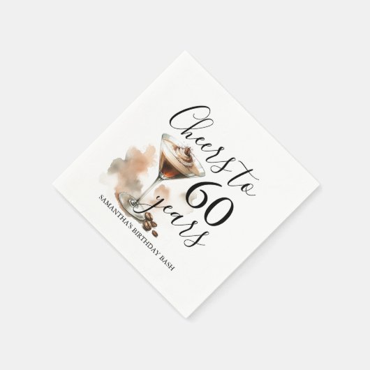 Espresso Martini 60e verjaardag Cocktail servetten (Hoek)