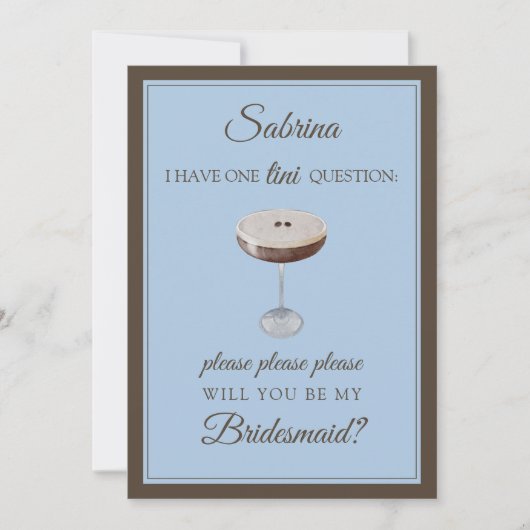 Espresso Martini Alsjeblieft Bridesmaid voorstel Kaart (Voorkant)