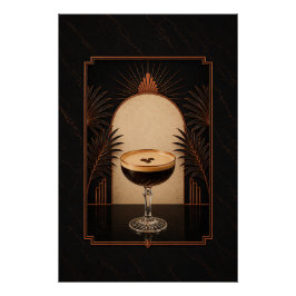 Espresso Martini Art Deco Poster | Printbare Koffi