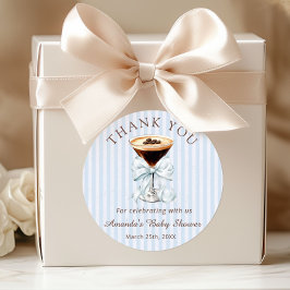 Espresso Martini Baby Shower Thank you Sticker