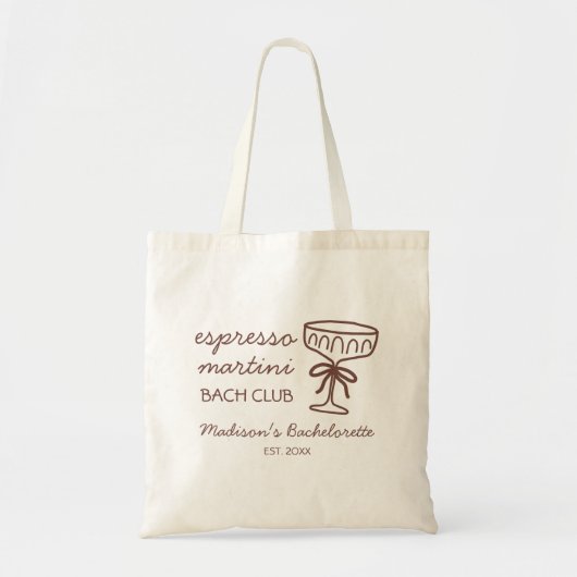 Espresso Martini Bach Club vrijgezellenfeest Tote Bag (Voorkant)