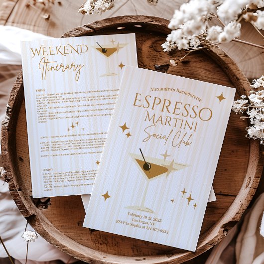 Espresso Martini Bachelorette Party Kaart