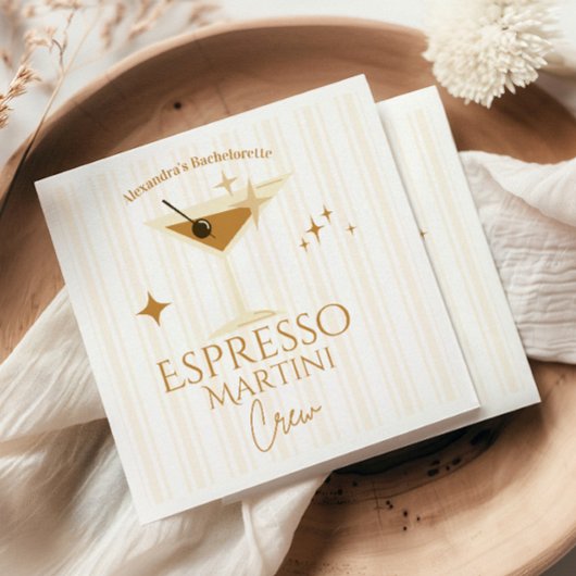 Espresso Martini Bachelorette Party Servet