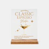 Espresso Martini Bachelorette Signature Drink Acryl Bord (Voorkant)