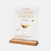 Espresso Martini Bachelorette Signature Drink Acryl Bord (Hoek)