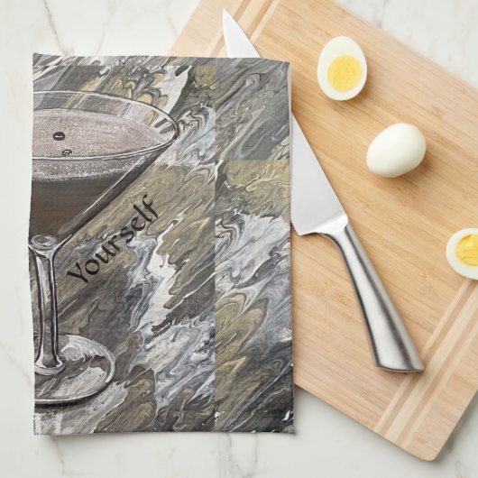 Espresso Martini bar keukenhanddoek (Quarter Fold)