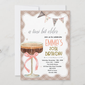 Espresso Martini birthday party invitation Kaart