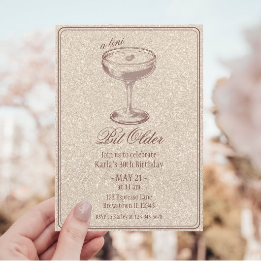 Espresso Martini Bit Older Glam 30ste verjaardag Kaart