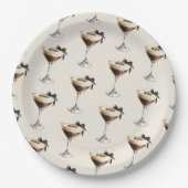 Espresso Martini Black Bow Bruidsfeest Papieren Bordje (Voorkant)