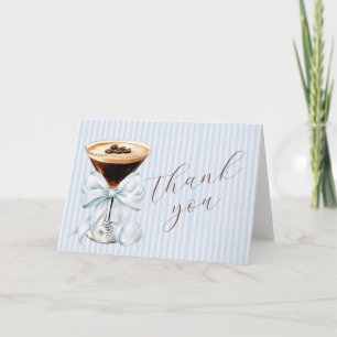 Espresso Martini Blauwe Coquette Strik Bedankkaart