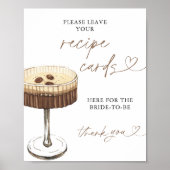 Espresso Martini Bridal Recipe Cards Sign, Recipe  Poster (Voorkant)