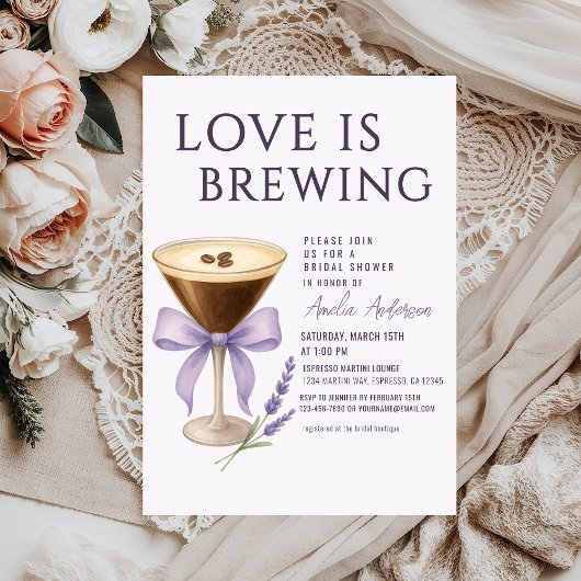 Espresso Martini Bridal Shower Kaart