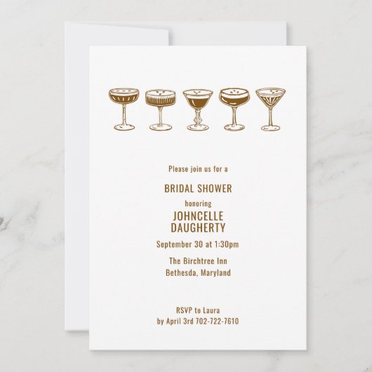 Espresso Martini Bridal Shower w/QR Code Kaart (Voorkant)