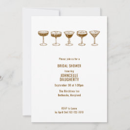 Espresso Martini Bridal Shower w/QR Code Kaart