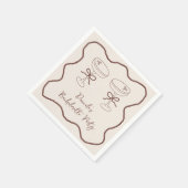 Espresso Martini Brown Hand Getekende Hen Party Servet (Hoek)