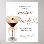 Espresso Martini Bruids Recept Kaarten Teken, Rece Poster (Voorkant)