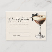 Espresso Martini Bruidsfeest Datum Idee Informatiekaartje (Voorkant)