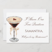 Espresso Martini Bruidsmeisje Voorstelkaart Kaart (Voorkant)