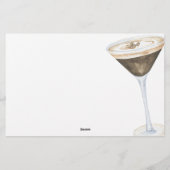 Espresso Martini Bruiloft Feest Advies en Wensen Briefpapier (Achterkant)
